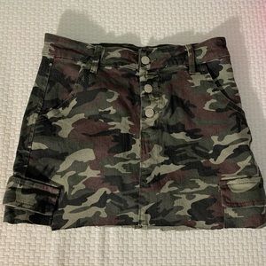 green, and brown camo skirt